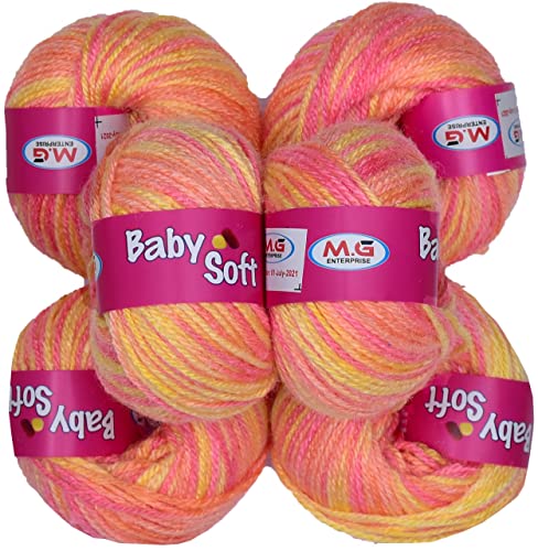 Image of 100% Acrylic Wool Red (12 pc) Baby Soft 4 ply Wool Ball Hand Knitting Wool /Art Craft Soft Fingering Crochet Hook Yarn, Needle Knitting Yarn Thread Dye JB