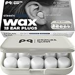 PQ Wax Ear Plugs for Sleeping, Swimming - 15 Soft Noise Cancelling Silicone Gel Wax Earplugs for Sleep and Swimmers, Ear Protection with Sound Blocking Level of 32 Db, (15-Pillows), Color: White