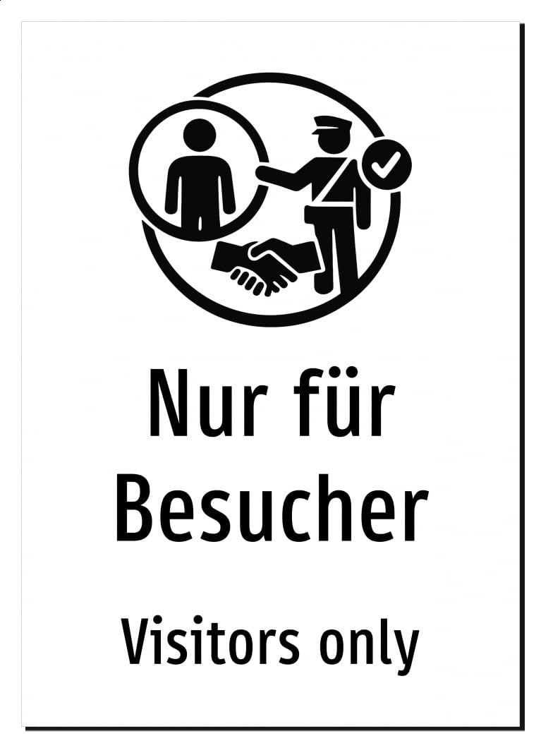 48994-DEEN-S-07 | Nur für Besucher Schild/Aufkleber | Deutsch Englisch