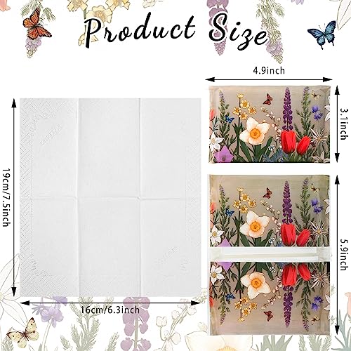 Image of Geyee 50 Pack Travel Tissue Packets Facial Paper Napkins, Retro Flower