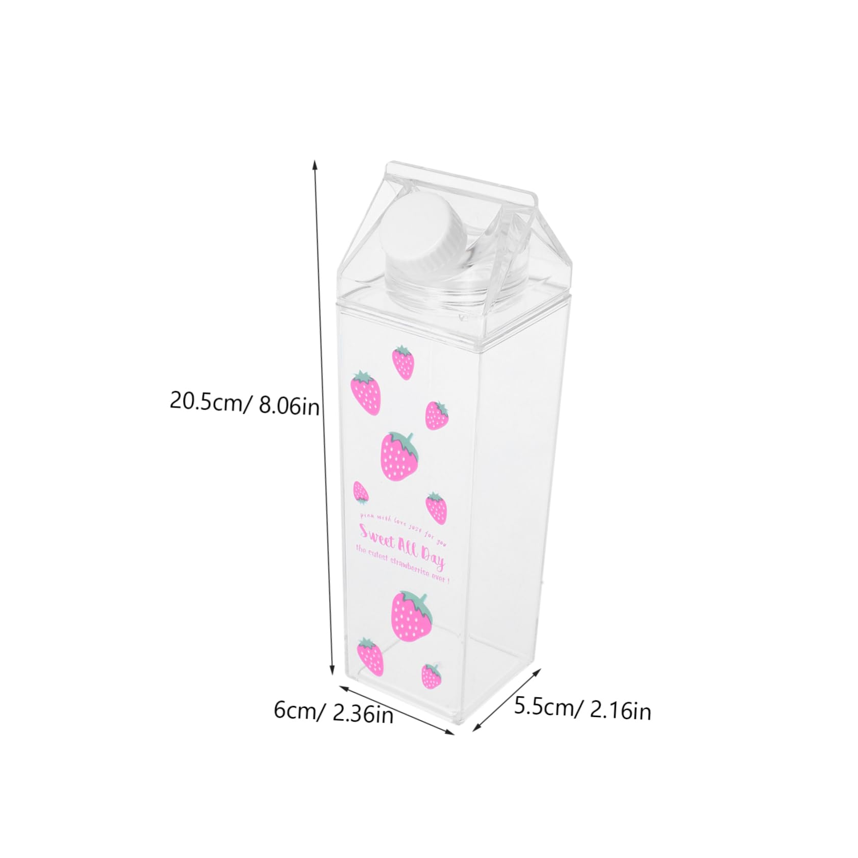 NAMOARLY Printed Heart Milk Storage Bottle Portable Leakproof Milk Container for Cold Drinks Juices and Milk Tea and for Everyday Use
