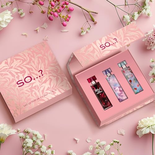 SO…? Premium Womens Perfume Gift Set, Sorbet Dream, Dark Romance, Floral Crush, Eau De Parfum with Long Lasting Fragrance -Travel Size Mini Perfume for Girls, Ladies Gift Sets (3 x 30ml) - Image 3