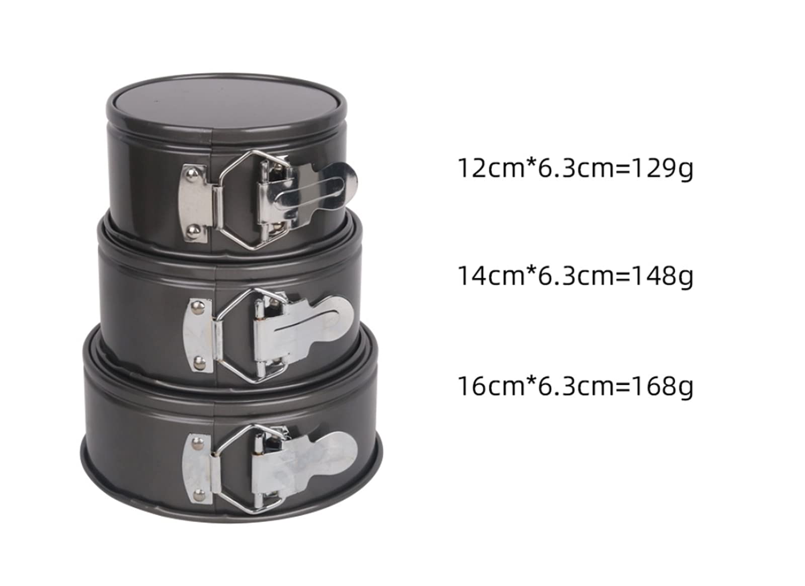 BAtlam Bandeja de Primavera Molde para Tarta de Queso Antiadherente, Molde para Tarta Redondo a Prueba de Fugas Negro (Tamaño: 12 cm) (16 cm)