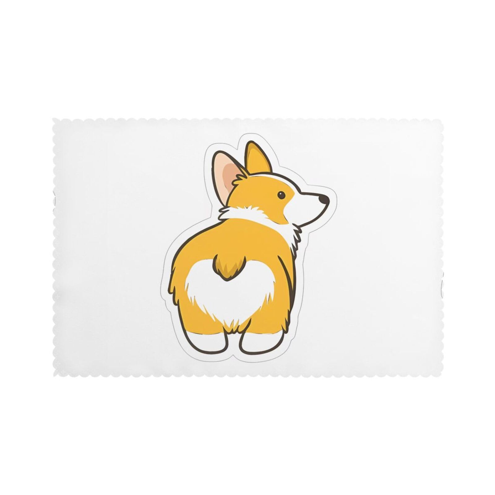 WHJSHOP cute corgi butt Prints Placemats Set of 6 12x18in - Heat Resistant Table Layers for Homes, Hotels & Stylish Dining
