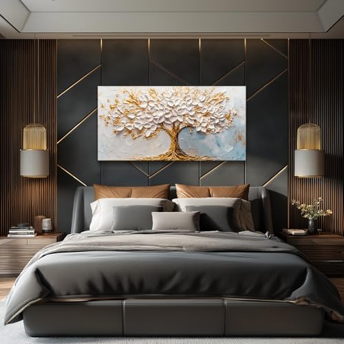 SERIMINO Tree of Life Large Wall Art, Blossom Tree Canvas Paintings, Nature Landscape Abstract Art Prints, Modern Trendy Pictures Wall Decor Living Room Bedroom, Office Art Wall Decoration 24"X48"