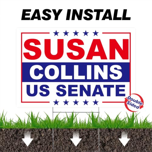 Susan Collins Yard Sign – 18"x12" Yard Sign With H-Stake | Double-Sided Corrugated Plastic Outdoor Lawn Sign | US Senate Maine for Campaign Signs by BOLDVANTIX - Used condition - Image 5