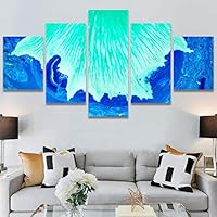 SIGNWIN 5 Panel Canvas Wall Art Modern Art Abstract Fluids for Home Decorations Ready to Hang - 60