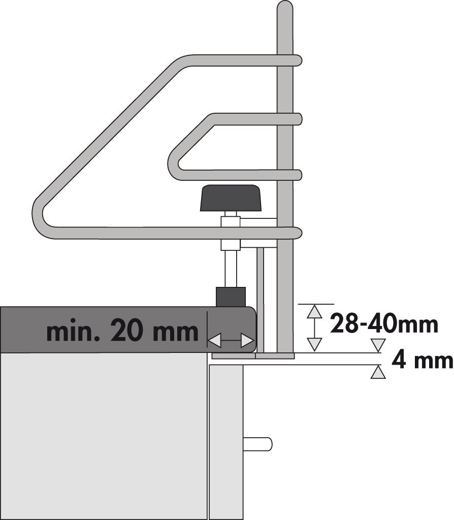 Protección niños, Cromo - B 680 x T 150 x H 149 mm