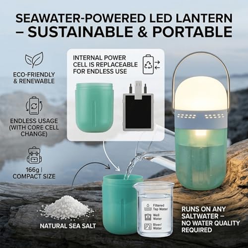 Lanterne sans piles et lampe d'eau salée survie extérieur