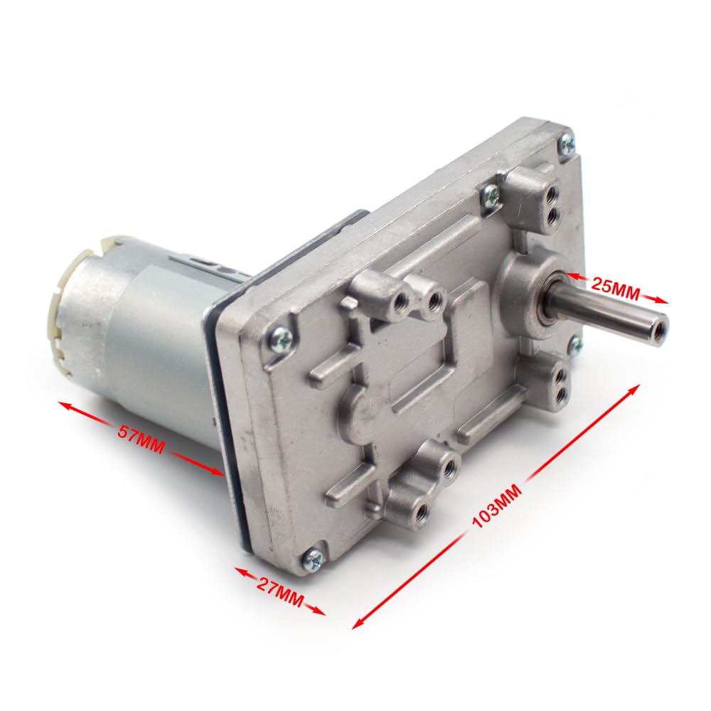 Amazon | Jieotwice 555 メタルギア DC リダクションモーター 12V 24V DIY 往復運動機構 出力軸径 8MM  (12V, 45RPM) | 発電機