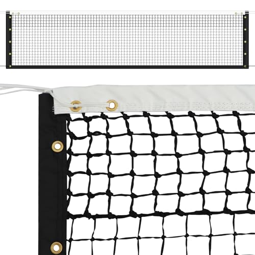 MegaNets Tennis Net Double-Layer 6 Rows 42FT x 3.54FT Black & White Nylon UV Resistant Tennis