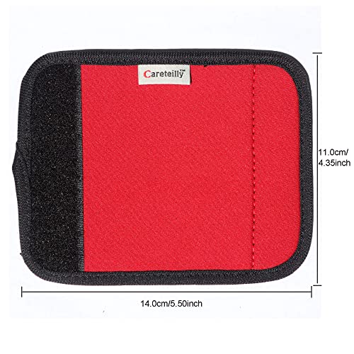 Image of Neoprene Luggage Handle Wrap Fluorescent Colors Luggage Identifiers (Red)