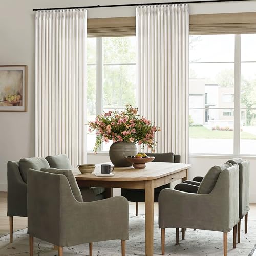 Image of Extra Wide Linen Curtain Panels 90 Inches Long 70 Inch Wide Natural