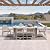 PURPLE LEAF 7 Pieces Patio Dining Set Aluminum Modern Rectangular Table and Wicker Chairs with Cushions for Kitchen Porch Garden Outdoor Furniture Sets, Champagne