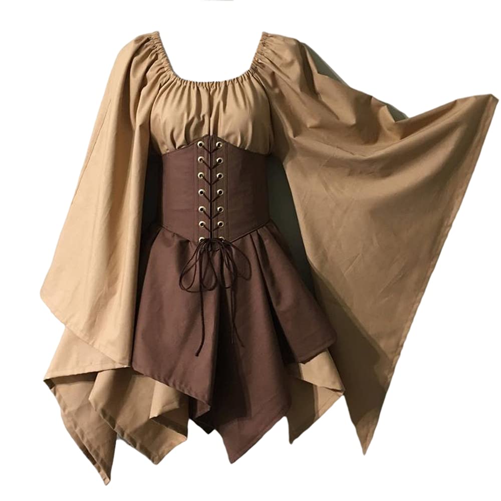 TMOYJPX Disfraz Vestido Medieval Mujer Renacentista Bruja Gracioso, Vestidos Disfraces Medievales Gotico Palacio Corsé