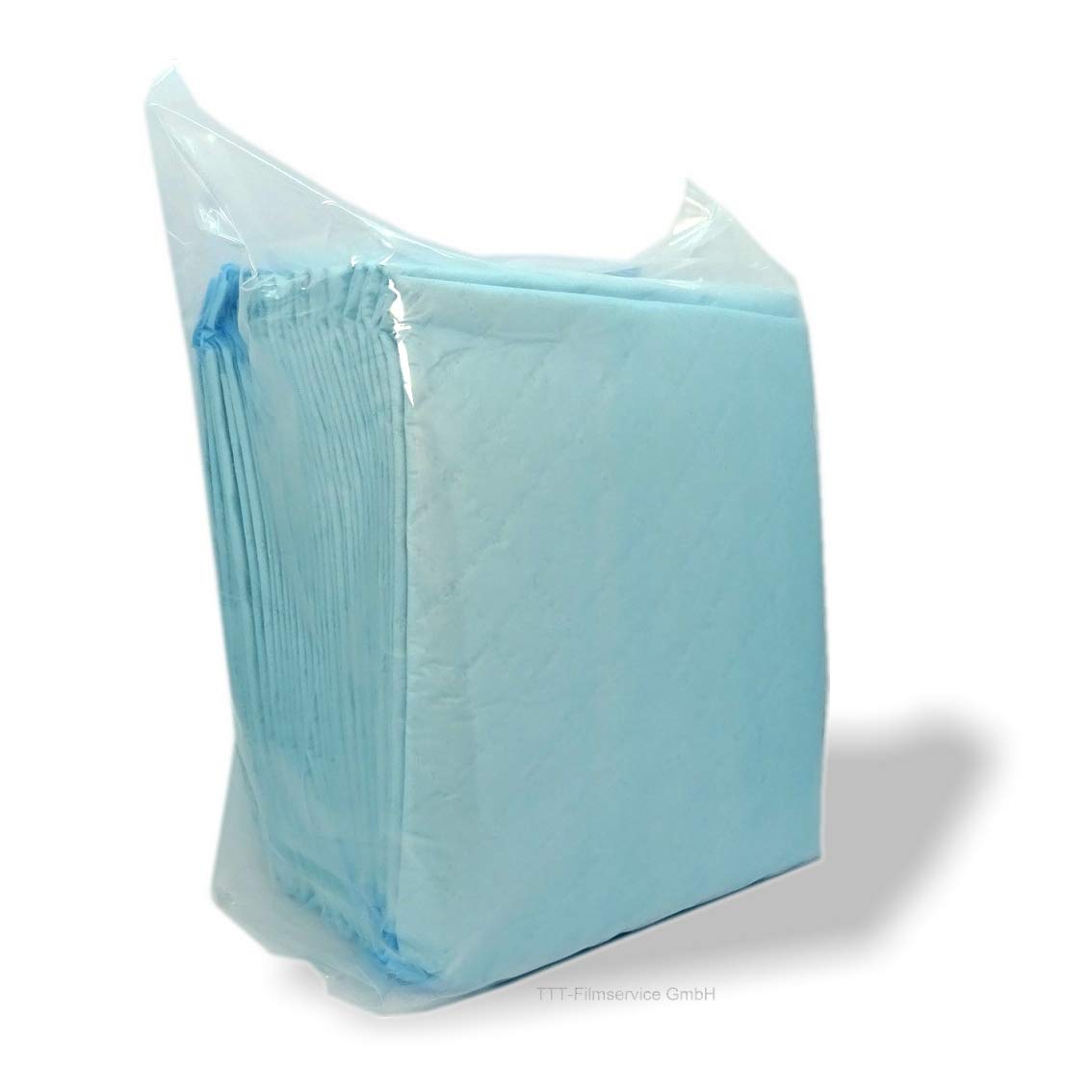 Inkontinenzunterlagen 40 x 60cm Einmalunterlagen Wickelunterlagen Tierunterlagen 6-lagige saugstarke Einmal-Krankenunterlage aus Zellstoff Farbe: blau/weiß von Cardiocell (100)