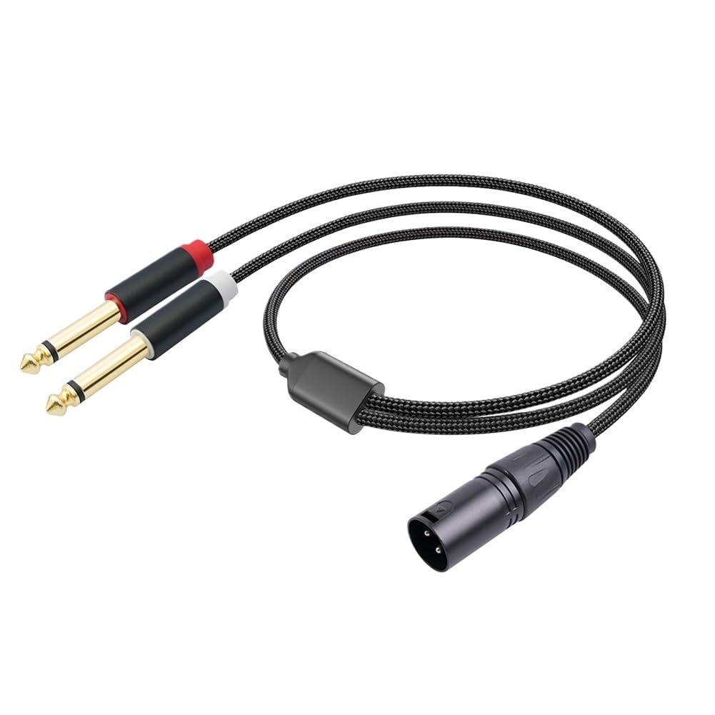 1/2/3M podwójny 1/4 cala na XLR męski rozdzielacz Y męski XLR na podwójny 6,35 mm mono wtyczka mikrofon konwerter audio adapter (2 m)