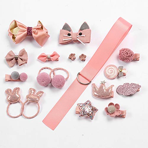 HOOMBOOM Baby Girl\'s Hair Clips, 36PCS Cute Hair Bows Baby Elastic Hair Ties Hair Accessories Ponytail Holder Hairpins Set For Baby Girls Teens Toddlers, Assorted styles （PR） - Thumbnail 3