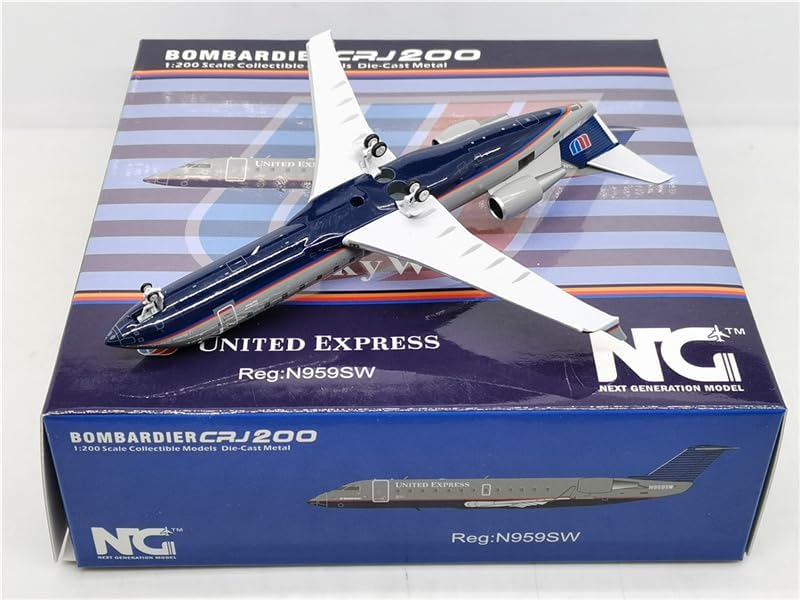 Miniatura 5 de ACE HOBBY Modelo NG para United Express Sky West para BOMBARDIER CRJ-200 N959SW 1400 modelo de avión preconstruido