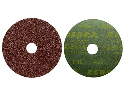 Zebra Premium Tools F-36 5 Inch Abrasive Fiber Disc Grit 36 Aluminum Oxide Sandpaper (50) - Image 2 thumbnail