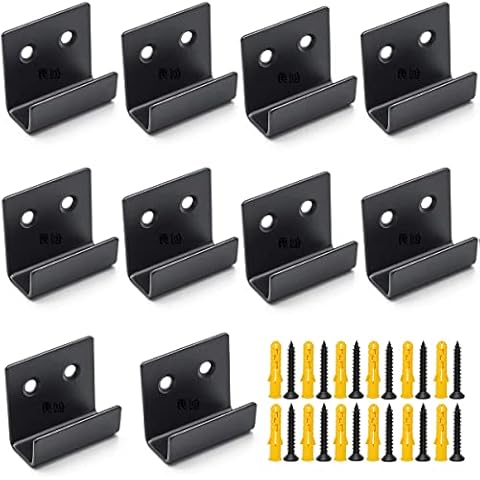 MgcTolBox 10pcs Wall Hooks Heavy Duty, Garage Hooks, Black U Brackets for Mirror, Hanging Picture, Ceramic, Bathroom, Kitchen Cover