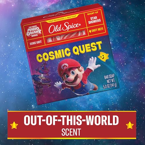 Old Spice Bar Soap for Men, Long-Lasting Cosmic Quest Scent, 5 oz | Star Showers Notes | 24/7 Shower Fresh & Refreshing Lather | Deep Cleansing to Wash Away Dirt & Odor | Super Mario Collection - image 7