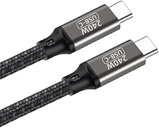 USB C to USB C Cable 240w, Type C Charging Cable,USB C Fast Charging Cord Nylon Braided Compatible with iPhone15,MacBook Pro2021, iPad Pro, iPad Air 4th, Samsung Galaxy,Pixel (3.3ft)