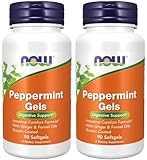 Now Foods Peppermint Gels with Ginger & Fennel Oils, 90 Softgels (Pack of 2)