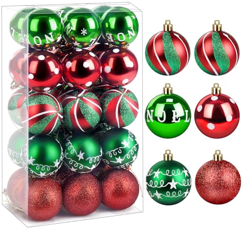 ilauke Weihnachtskugeln Kunststoff Set, 30 Stücke 6CM...