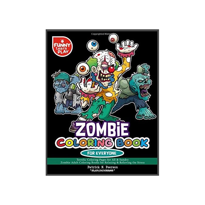 Buy Zombies Coloring Book for Everyone Black Background Terrific