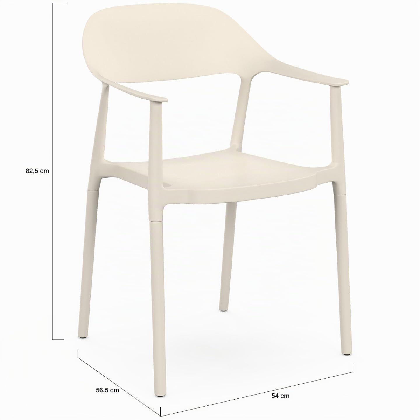 IDMarket - Lot de 4 chaises de Jardin empilables SUZON Beige