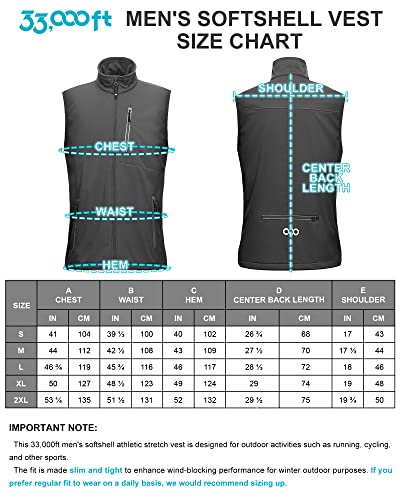 33,000Ft Men's Windproof Lightweight Golf Vest Outerwear With Pockets, Softshell Sleeveless Jacket For Running Hiking Sports #TOP5