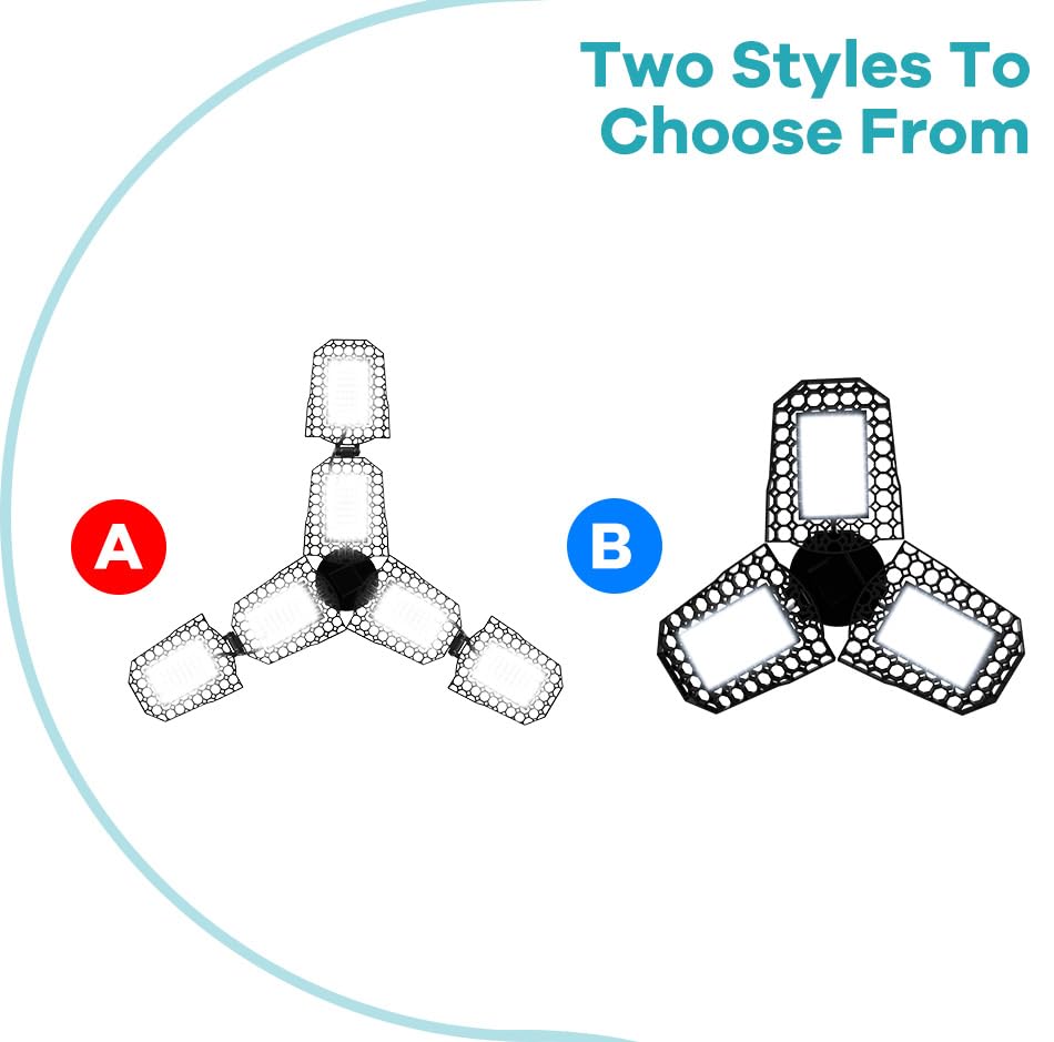 WENNI 100W Adjustable Ceiling Lamp E27 Deformable Panels Warehouse Spotlight 100-277V Workshop Light 110V Foldable High Bay Lamps — view 7