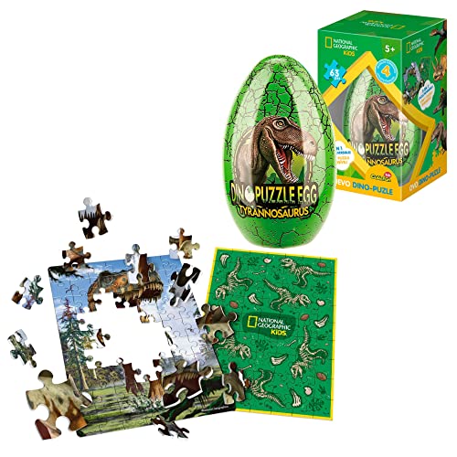 Party town- National Geographic Réversible Tyrannosaure, Puzzle 5 Ans T Rex, Œuf, Jouets de Dinosaures, 8436598031478 Cover