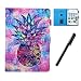 Produktbild HereMore Hülle für 10.1 Zoll Tablet mit Stift, Smart Case Ständer Cover Tasche Schutzhülle für Samsung Tab A 10.1/S5e 10,5", Huawei Mediapad T5/M5 Lite 10/M5 10.8, Lenovo Tab E10, iPad 10,2", Ananas