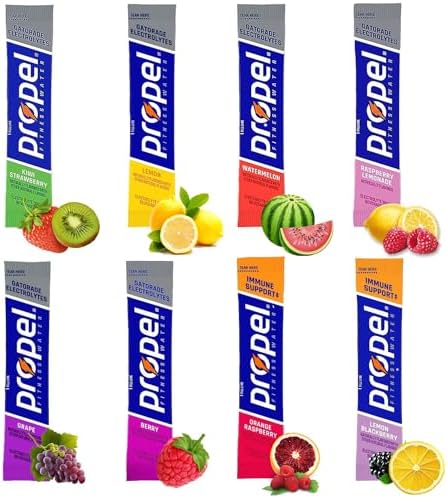Powder Packets, Total 40 Sticks 8 Different Flavors Sampler Packets with Electrolytes, Vitamins, Variety Pack
