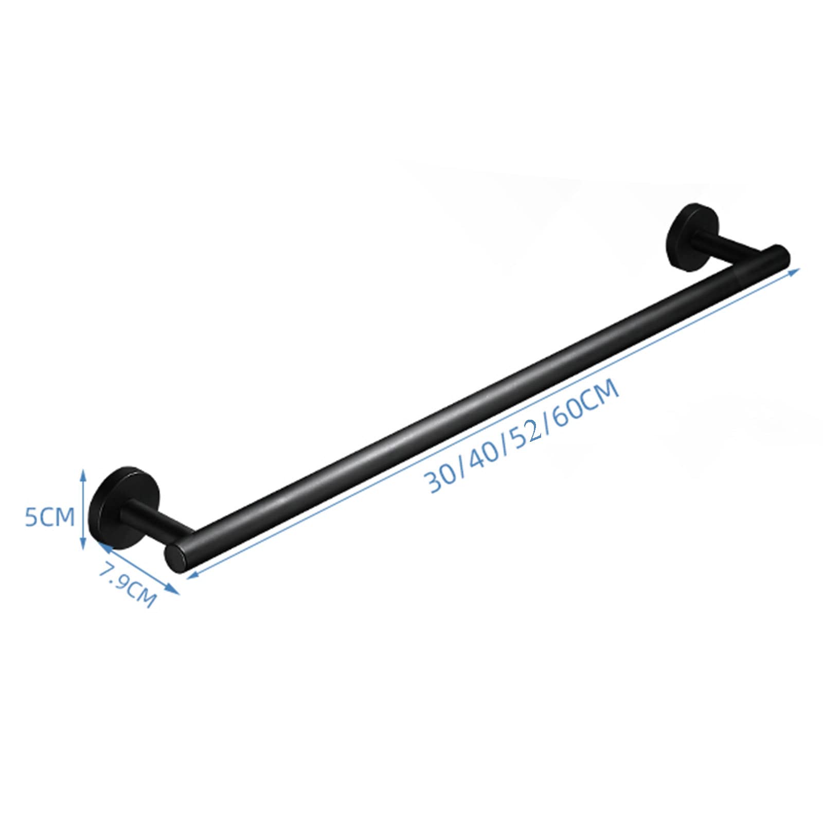 Toallero para baño Toallero Negro Montado en la pared sin taladro Toallero Autoadhesivo de Acero inoxidable para baño, 40 cm