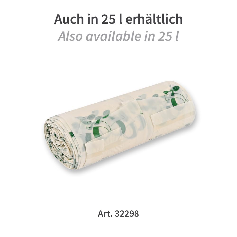 360 Stück, Biomüllbeutel, FRANZ MENSCH, 44x41cm, hellgrün, Maisstärke, 17my | NATUREStar, 15 Liter Volumen, mit Griff, Biomüllsäcke für Biomülltonne, Einmaltüten, Einmalsäcke, Rollenware