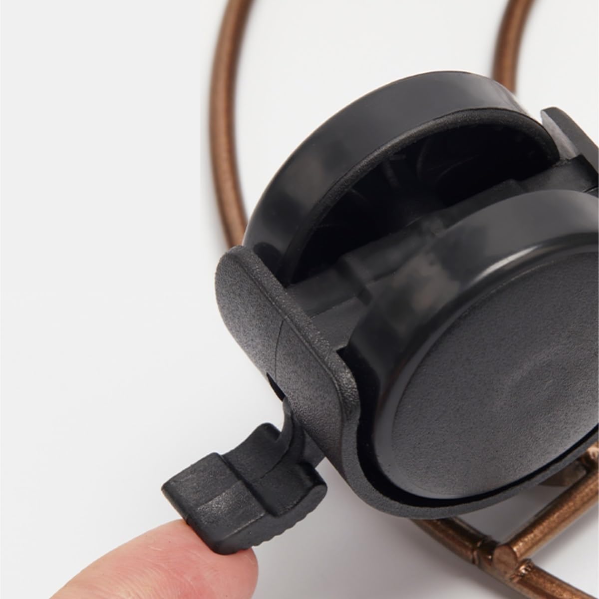 Portavaso rotondo mobile in ferro resistente, con ruote freno universali, per interni ed esterni, nero, 30 cm
