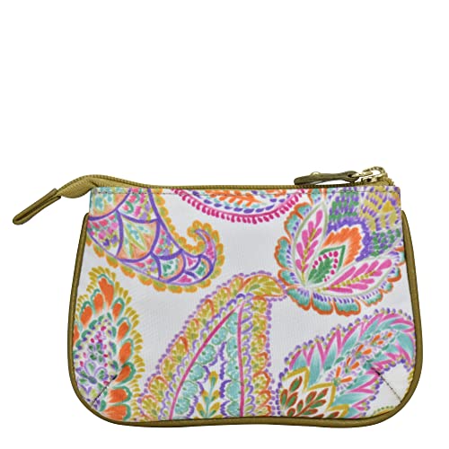 Image of Anuschka Zip Travel Pouch - Wanderlust Collection - Nylon Fabric with Genuine Leather Trim and Artwork Print