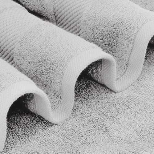 Image of White Classic Luxury Bath Sheets Towels for Adults Extra Large | Highly Absorbent Hotel Collection | 35x70 Inch | 2 Pack (Dolphin Gray)