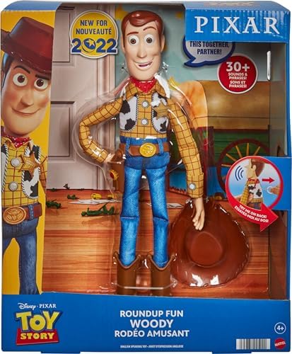 Mattel Disney Pixar Toy Story Talking Woody Action Figure & Accessory, Roundup Fun 12-inch Collectible with 30+ Sounds & Phrases - 5