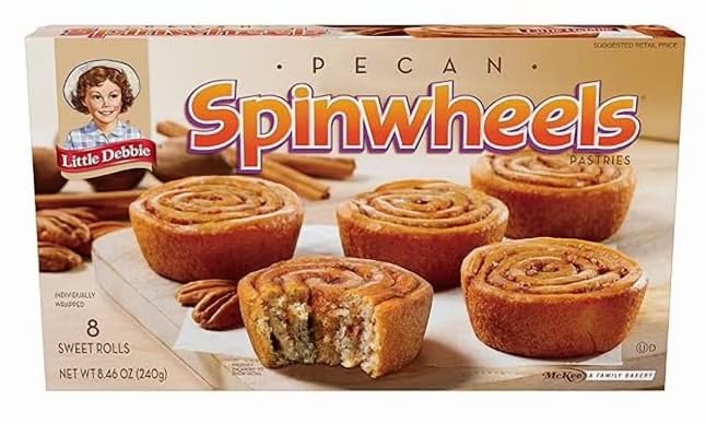 Little Debbie Pecan Spinwheels 8.46oz box, 8 sweet rolls per box (4 boxes)