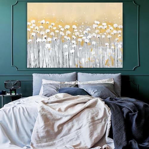 Cuadros de lienzo de flores abstractas para decorar paredes de dormitorios y salones 3