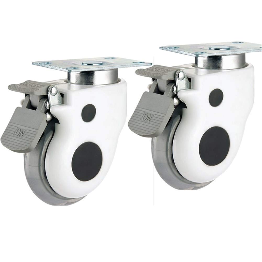 CHFENG-Caster 3 Pulgadas Médico Ruedas/Ruedas con Freno Transparente Silencio Plana Instalación de Proteger el Suelo de Equipo del Hospital
