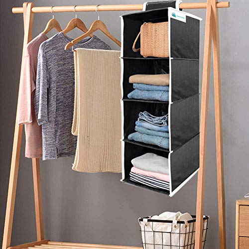Image of Hanging Organizer (Pink Black, Pack of 2 (4 Shelf))
