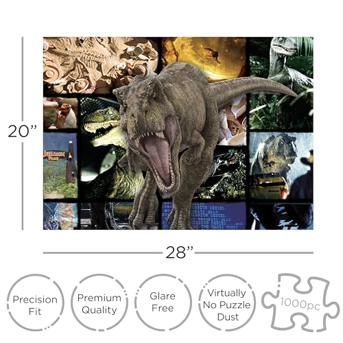 Rompecabezas Aquarius Jurassic Park de 1000 piezas, collage de dinosaurios de 20x28 pulgadas, mercancía coleccionable para adolescentes y adultos miniatura 2