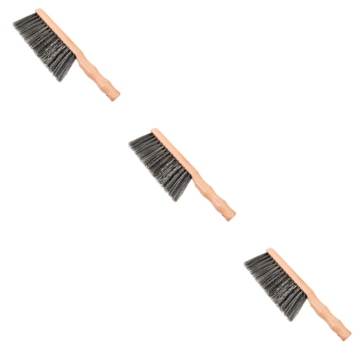 Ipetboom 3pcs Whisk Duster Brush Broom Hand Broom Cleaning Brush for and Grill Sturdy Wood Handle Dense Bristles Household Cleaning Brush