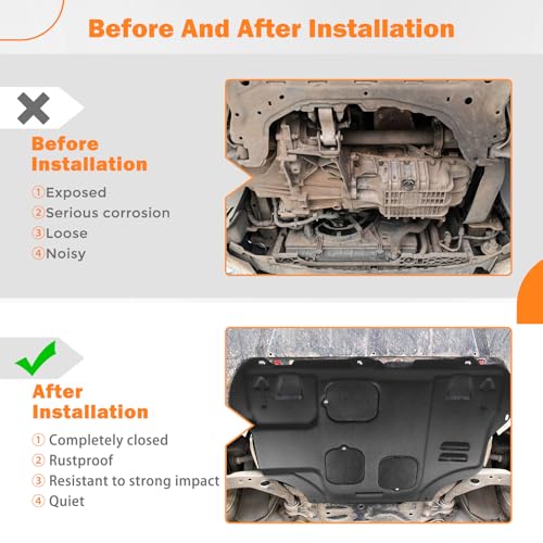 Image of Front Engine Splash Shield Compatible with Ford Focus ST /RS 2012 2013 2014 2014 2016 2017 2018, fit for C-Max 2013-2018 Splash Guards, Engine Cover Mud Flaps Protection