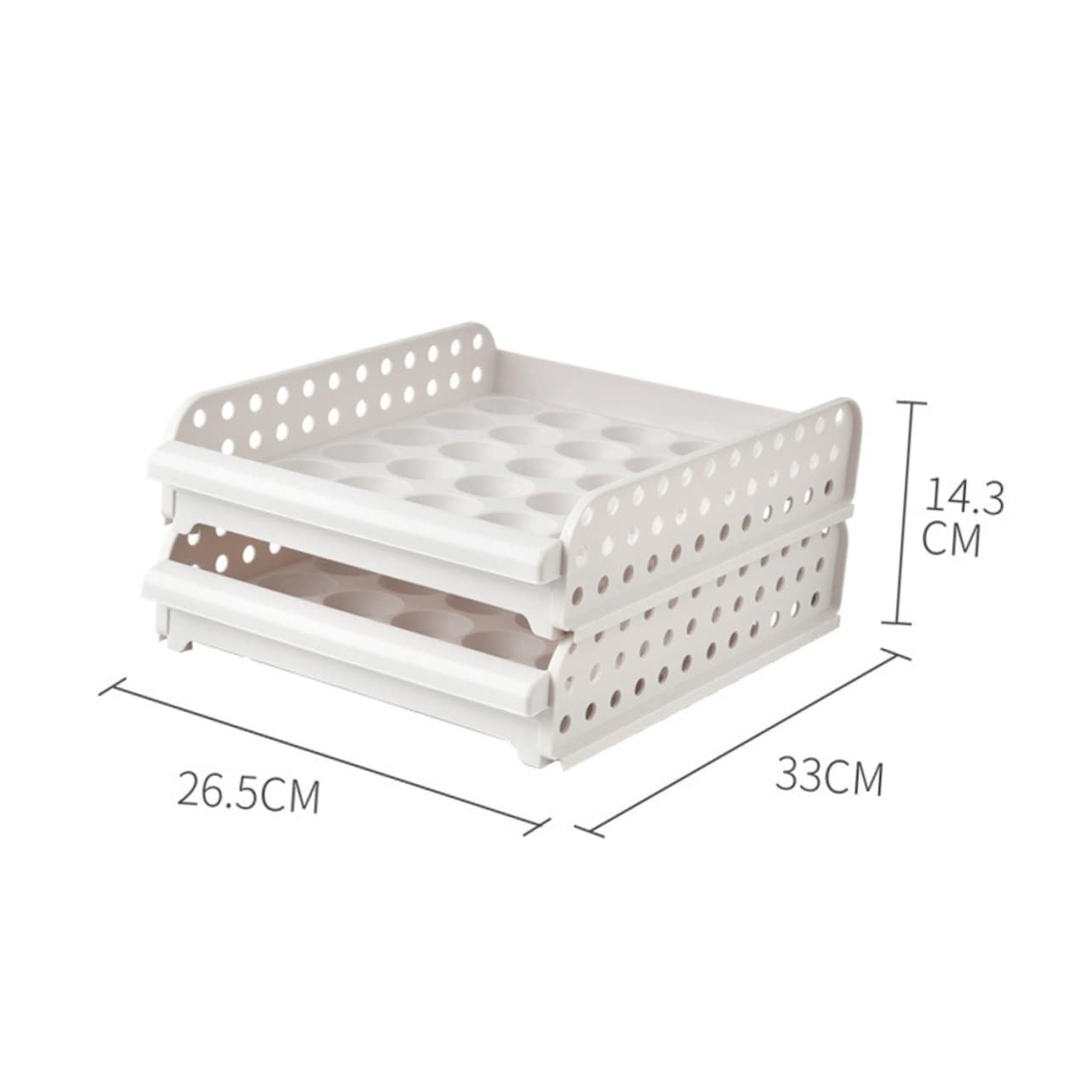 Caja de Huevos Apilable de Plástico Pp, 2 Niveles, 30 Compartimentos